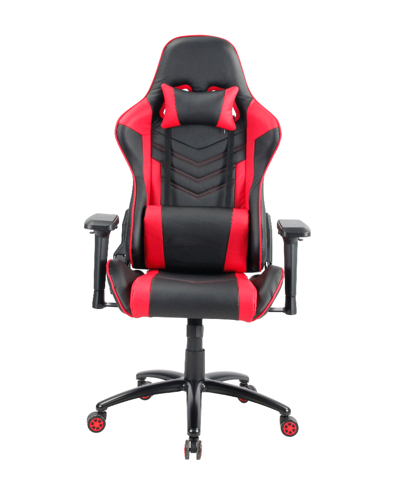 Röd Executive Swivel Office PC-spelstol med nackstöd och svankkudde
